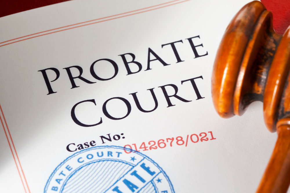 Probate court file with a stamped case number showing where probate paperwork is filed.