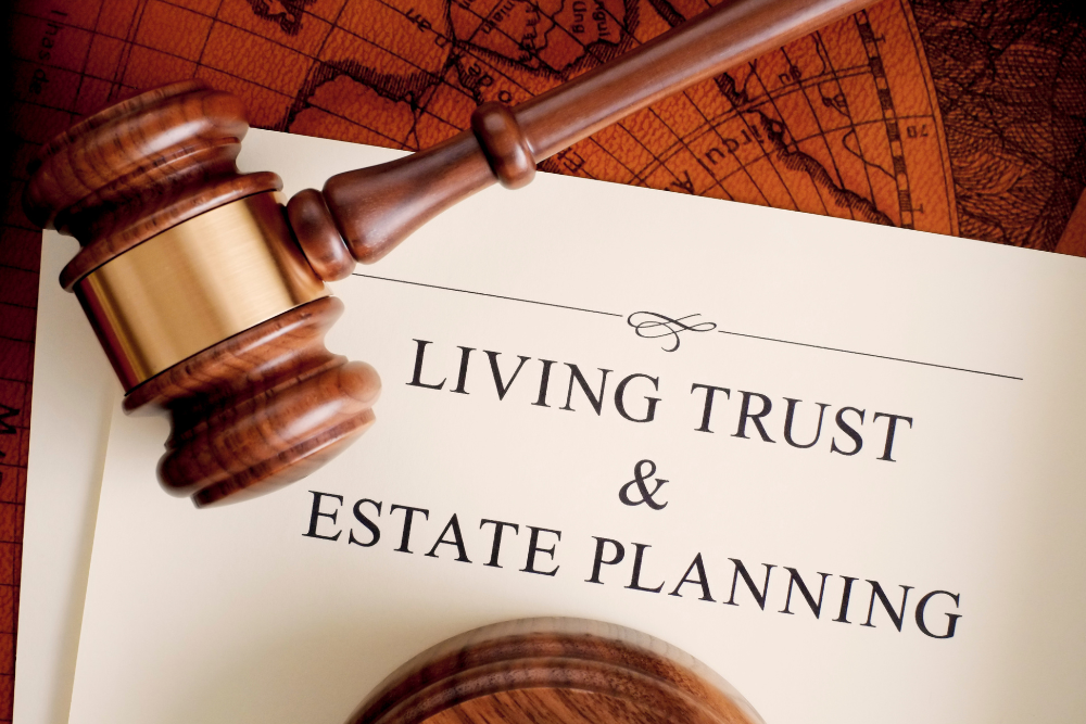 Image of a living trust and estate planning documents